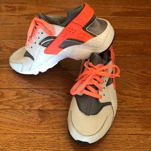 Grey and Pink Nike Huaraches